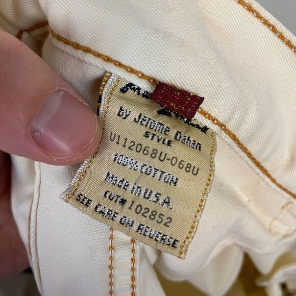 7 For‎ All Mankind Jeans Women's 31 White U112068U-068U Made In USA Embroidered - Picture 8 of 12